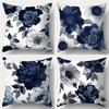 Blue And White Floral Pillowcase ,Sofa Bedroom Cushion Cover, Single-Sided Printing, Without Pillow Core