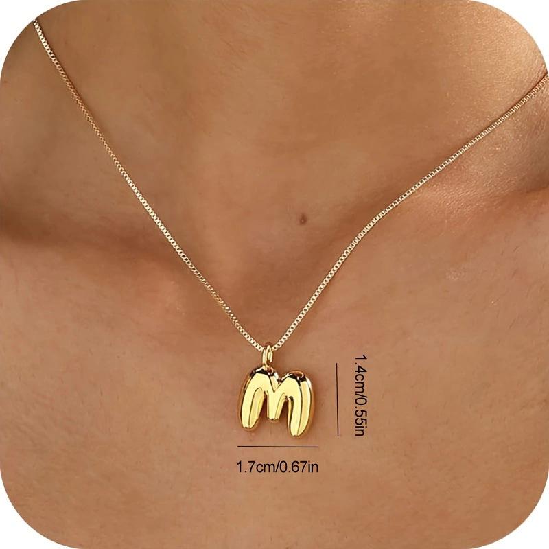 CARLIDANA New Female Pendant Chubby Mini Bubble Letters Stainless Steel Gold Plated 26 English Alphabet Letter Fashion Woman
