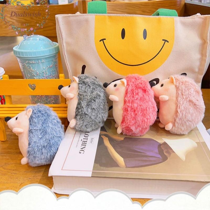 Cute Plush Hedgehog Pendant Soft Fluffy Hedgehog Doll Plush Keychain Cartoon Animal Pendant Student Couple Children Gift