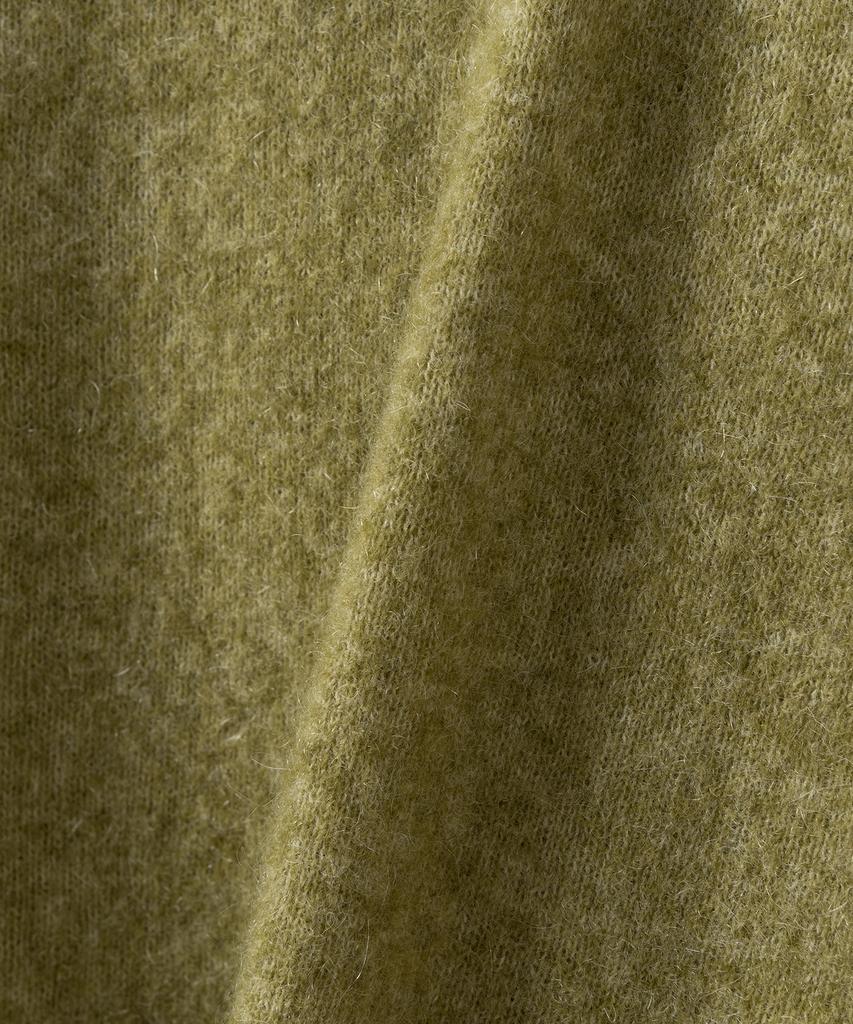 NONBLANK Mohair Crop Collar Knit_Khaki