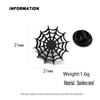Halloween Spider (web) Gold-plated Badge, Men's Black Stainless Steel Suit Lapel Pin, Women's Anti-travel Buttons.