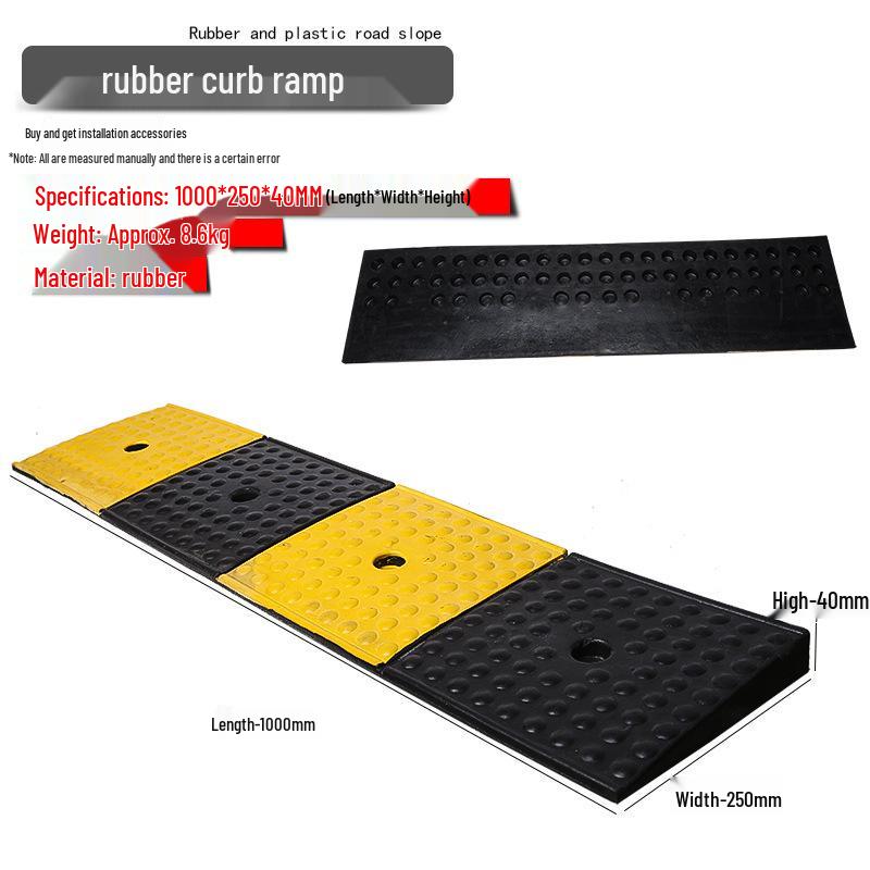 Rubber Curb & Threshold Ramp Mat for Home and Car 