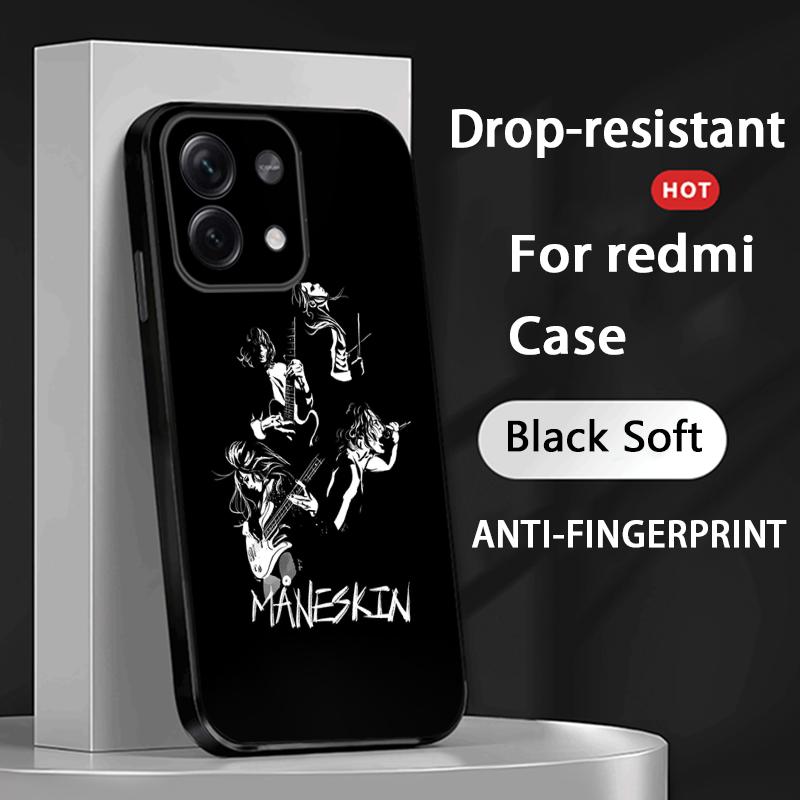 Maneskin Cool Band Pattern Design Phone Case For Redmi Note 14 13 12 11 Pro Plus S 5G 14C A3 Soft Black Phone Cover