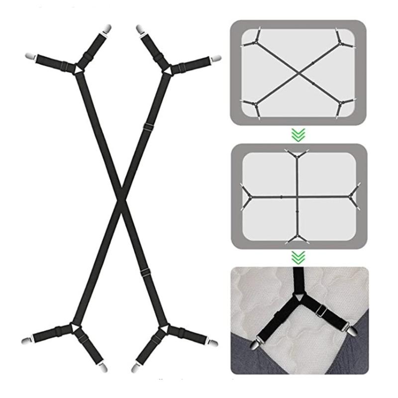2 Piece Quick Install No Tool Sheet Holder Keep Bedding Tight On Mattress Adjustable Bed Sheet Tensioners For Home Use