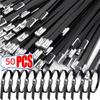 50PCS Multi-Purpose Metal Black Cable Ties Heavy Duty Zip Tie Fastener Wire Organizer Fastener