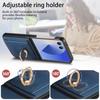 Samsung Z Flip 7 FE Leather Ring Wallet Case with Card Holder and Stand