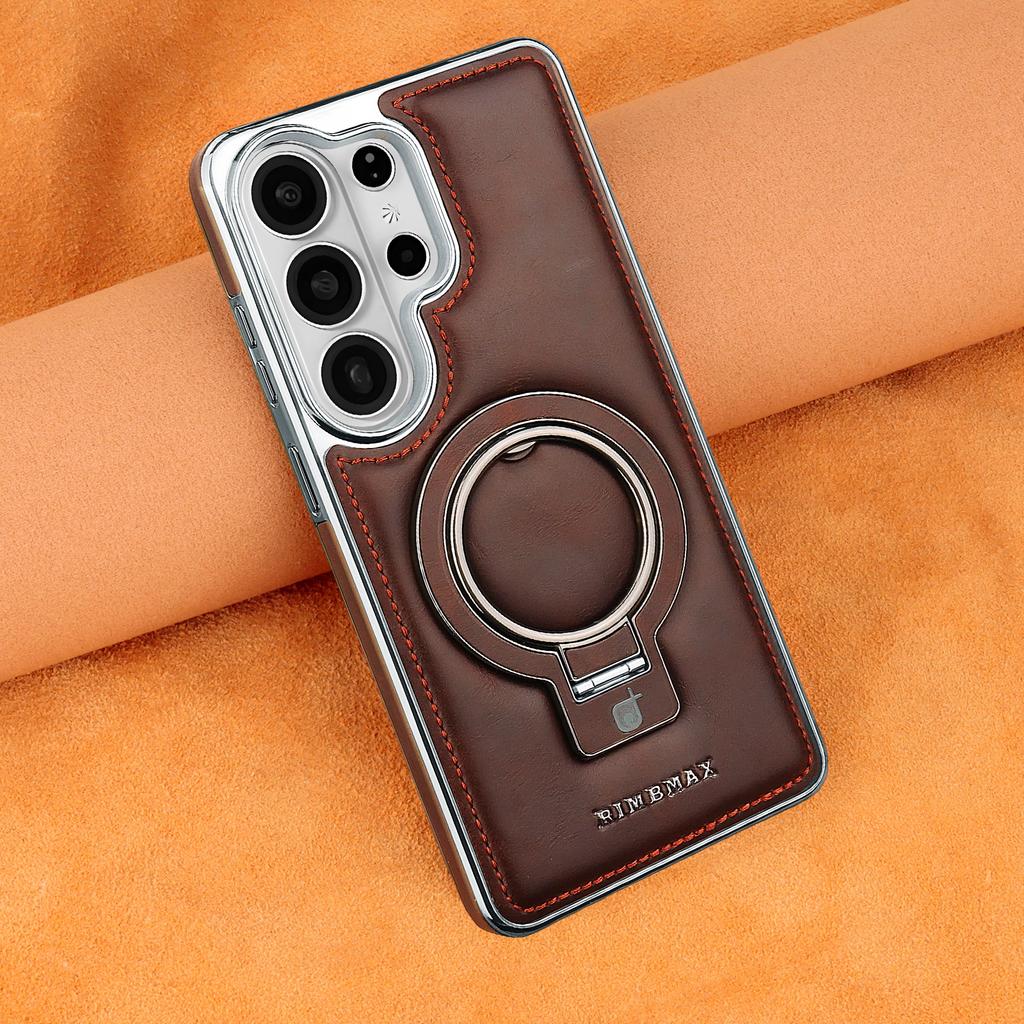Custodia Lussuosa Business con Cavalletto Magnetico per Samsung S26 Ultra S25 S24 Plus Protezione Lenti Presa Comoda Copertura Antiurto