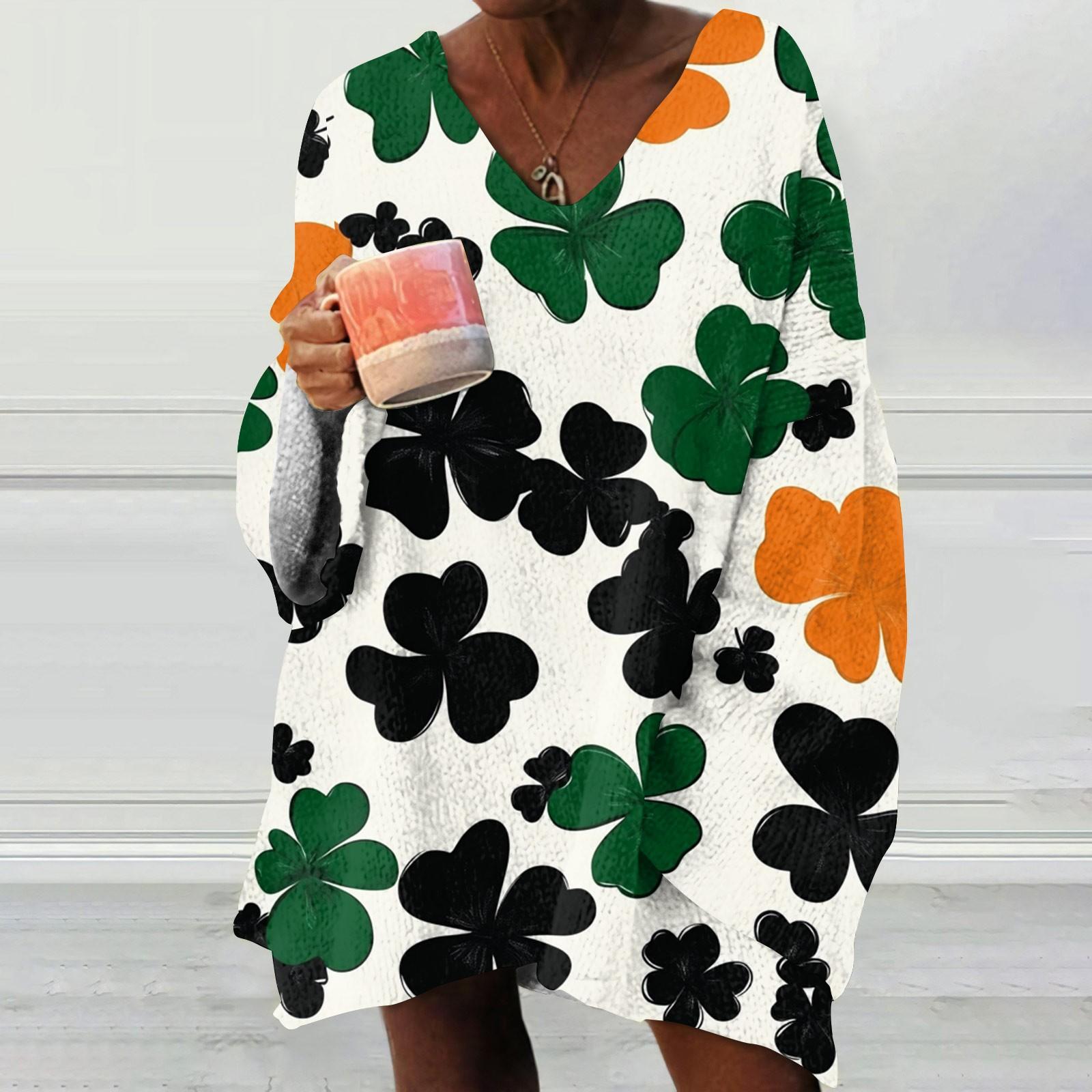 

Жіночий модний світшот з принтом, з довгим рукавом, вільного крою, з V-подібним вирізом L білий