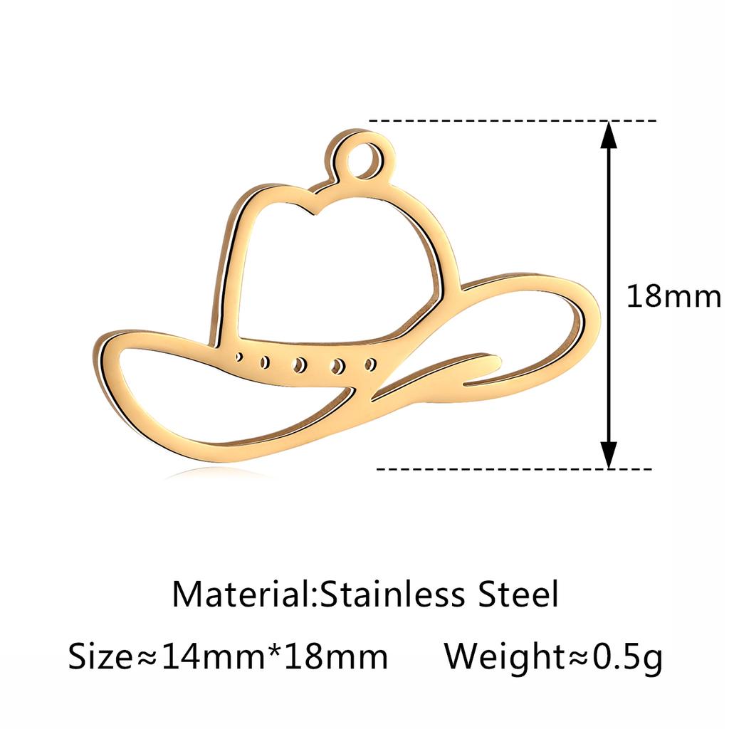 5Pcs Horse/Hat/Horseshoe/Cactus/Boot Charms Stainless Steel Western Cowboy Pendants DIY Bracelet Necklace Crafts Jewelry Making