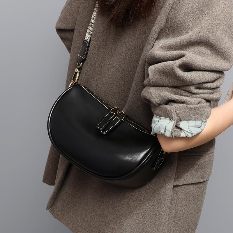 2025 New Women's Bag Crossbody Bag Genuine Leather Small Bag High-end Versatile Shoulder Underarm Bag