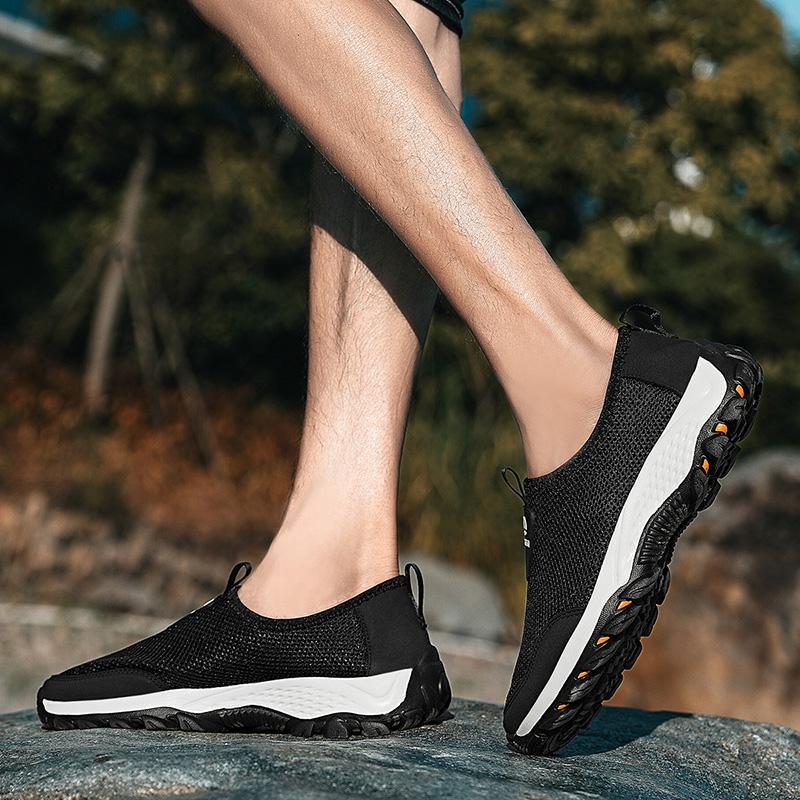 Fashion Gray Summer Mesh Men Shoes Lightweight Sneakers Men Fashion Casual Walking Shoes Breathable Mens Hiking Shoes 2025 Fashion Shoes