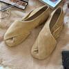 Sheepskin Version~ Retro Niche Cross with Bag Head Single Shoes Women's Spring New Versatile Flat Lazy Shoes