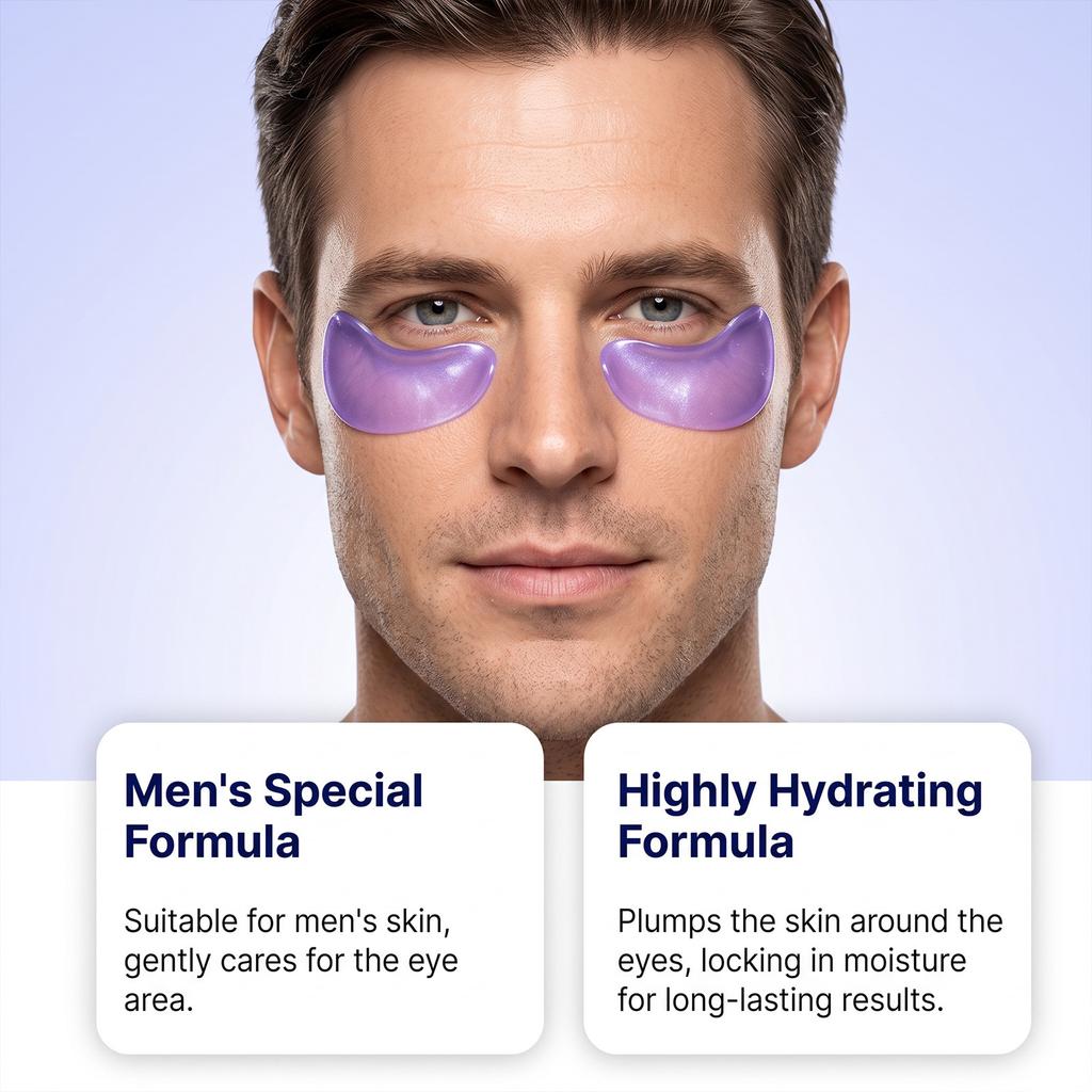 Hydraterende Oogpatches voor Mannen Hydrogel Hydraterende Onderoog Verzorging Verstevigend Donkere Kringen Behandeling