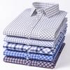New Men's 100% Cotton Long Sleeve Business Casual Shirt High-end Striped Plaid Design Comfortable Soft Breathable Thin Shirt