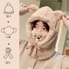 Autumn and Winter Hat Female Cute Fox Ear Scarf Thickened Integrated Scarf Plush Hat Cycling Warm Ear Protection Hat