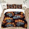 3pcs Bedding Set Flaming Skulls Includes 1 Comforter + 2 Pillowcases, Without Pillow Inserts, Soft Comfortable, Lightweight Breathable136
