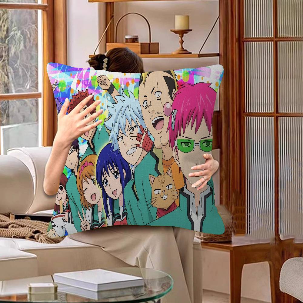 Saiki K Japanese Anime 45*45cm Cushion Cover Pillow Cover Decor Pillowcase Home Pillowcase For Couch Pillow