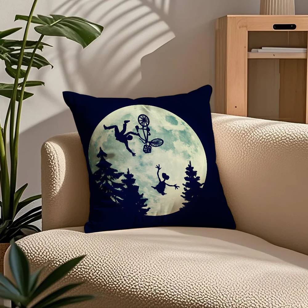 Movie E T the E-Extra T-Terrestrial Pillow Case Comfort Sofa Bed Silky elegant Invisible zipper Custom Decorative cushion cover 40cmx40cm