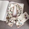 Luxary Brand Design Flower Print Silk Scarf for Women Fashion Hair Headband Foulard Lady Skinny Bag Scarves Neckerchief Tie