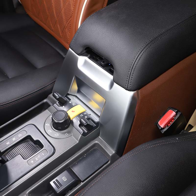 For Land Rover Discovery 3 LR3 04-09 ABS Silver Car Central Control Armrest Box Front Panel Cover Trim Stickers Car