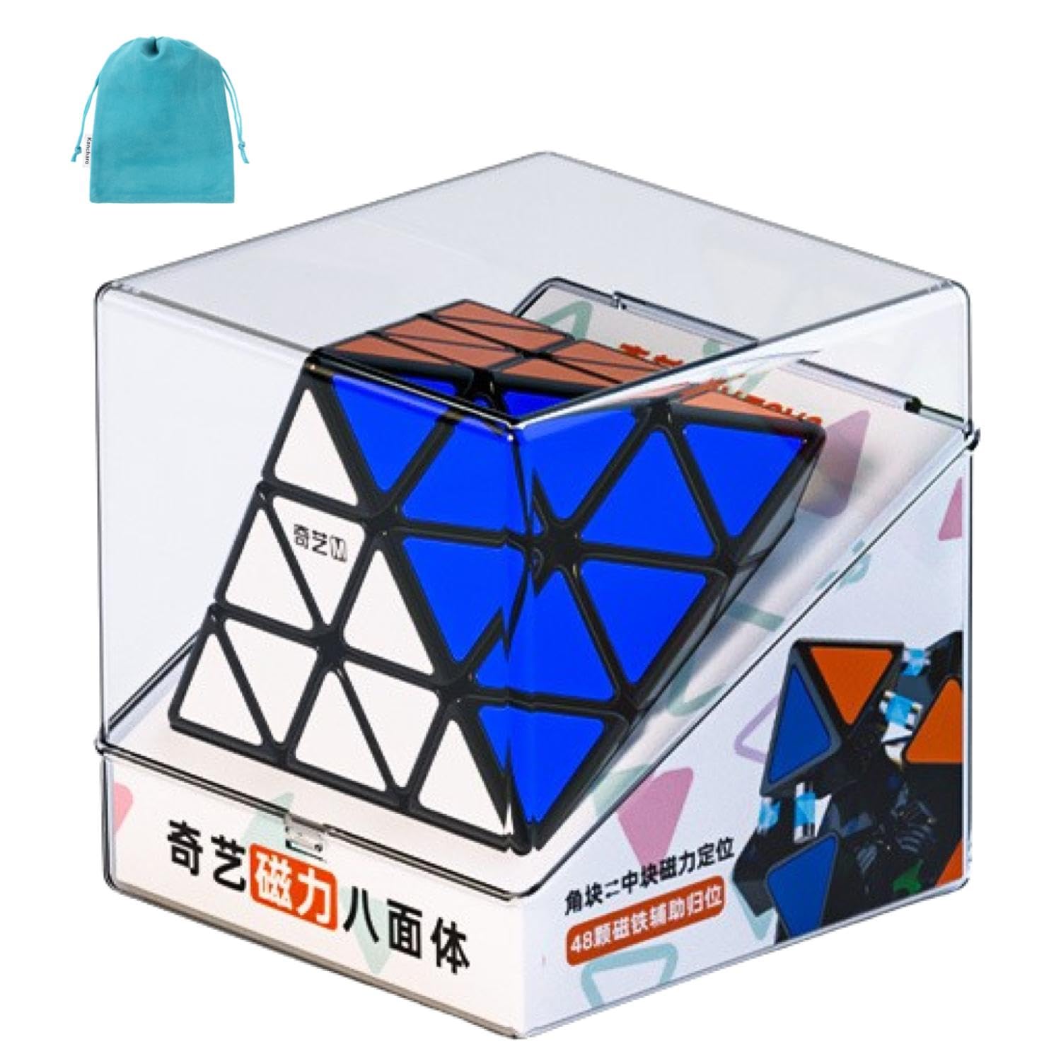 

QY FTO [Authentic/Pouch Included] Octahedron Puzzle, Stickerless 3D Puzzle (with Magnets)