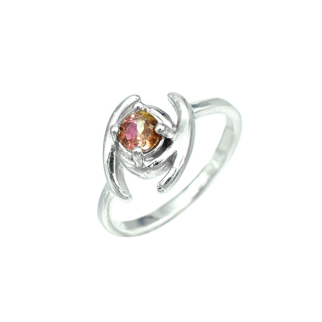 Natural Rare Watermelon Tourmaline  925 Sterling Silver Ring Size  5 US Gift,