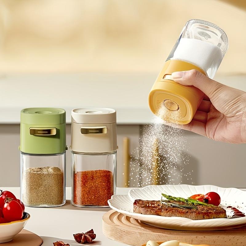 3pcs Measuring Salt and Pepper Shaker, Measuring Spice Shaker, Quantitative Seasoning Shaker, Salt Shaker, Pepper Bottle, Spice Jar, Salt Bottle