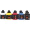 Assortiment de peinture acrylique semi-brillante à base d'eau, bonne qualité, bon pouvoir couvrant, semi-résistante à la lumière.