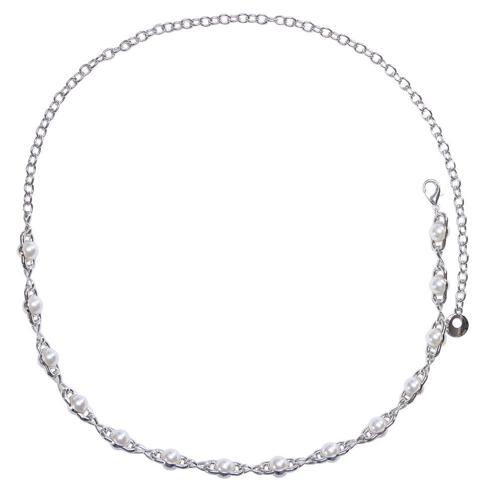Elegant Pearl Waist Chain For Women Men Metallic Body Jewelry Summer Fashion Accessory