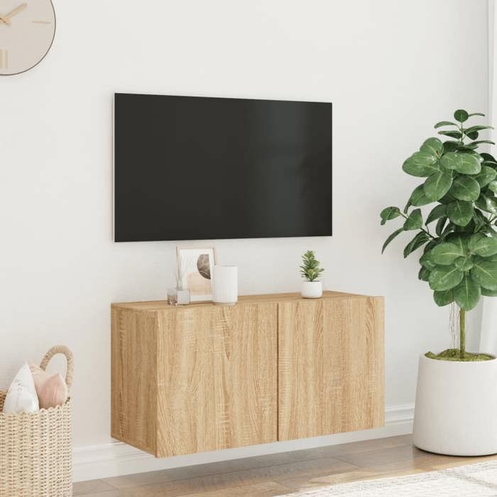 VidaXL Wall-mounted TV Stand Sonoma Oak 80x30x41 Cm 836956