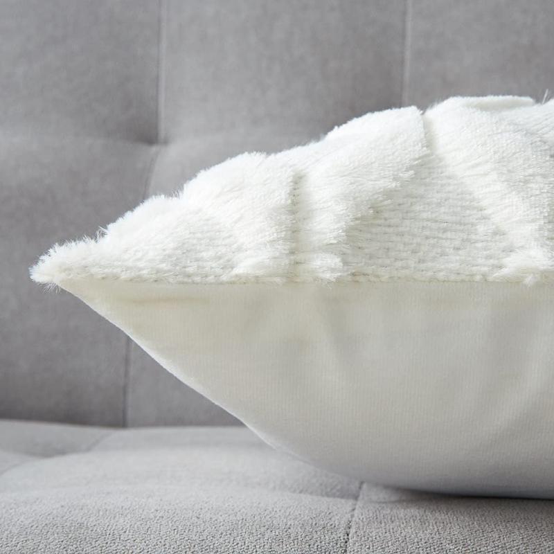 45x45cm Pillowcase Geometric Diamond Block Pattern Plush Cushion Cover Simple Home Sofa Cushion