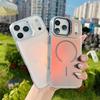 KEYSION Colorful Gradient Magnetic Lens Stand Case for iPhone 17 Pro Max for MagSafe TPU+PC Shockproof Cover for iPhone 17 Pro