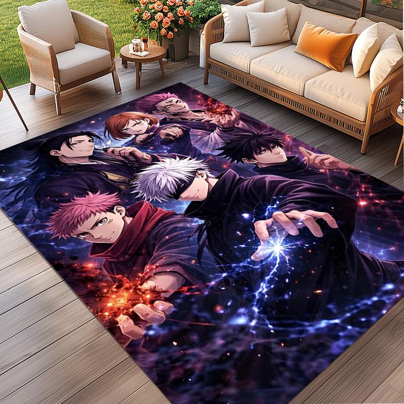 Jujutsu Kaisen Print Rug, Washable Floor Carpet, For Entryway Dorm Laundry Room Office Study, Home Decor Birthday Christmas Gift