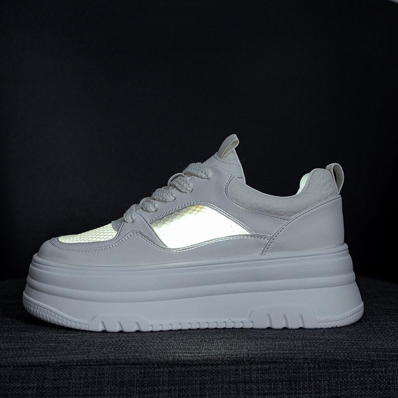 Thick-soled inner height increase small white shoes women's 2025 new summer mesh breathable women's shoes lightweight soft-soled muffin shoes single s