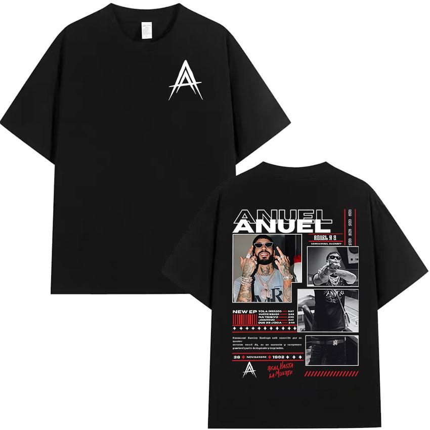 Rapper Anuel AA Album 2025 Graphic T Shirt Unisexs Hip Hop Gothic Retro Short Sleeve TShirts Clothing High Quality Cotton Tshirt