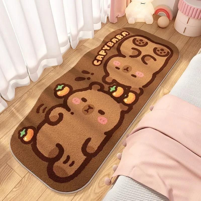Cute Bedside Cashmere Carpet Capibara Imitation Cashmere Floor Mat,anime Rug
