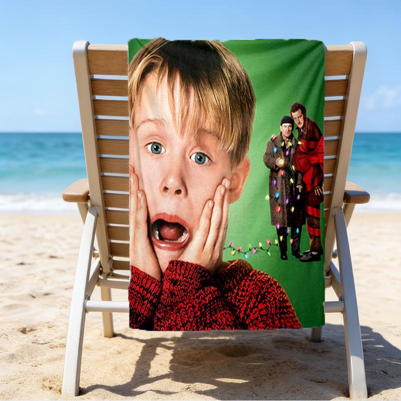 Ultra-Soft Beach Towel with Home Alone Theme,Ideal for Pool - Camping, Diving - Perfect Travel Essential, Vibrant Beach Towel.