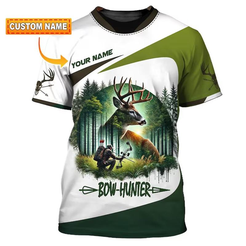 Fashion Personality Archery T-shirt Unisex Customizable Name Short Sleeve T Shirt Archery Custom Name DIY Sport Short Sleeve Top