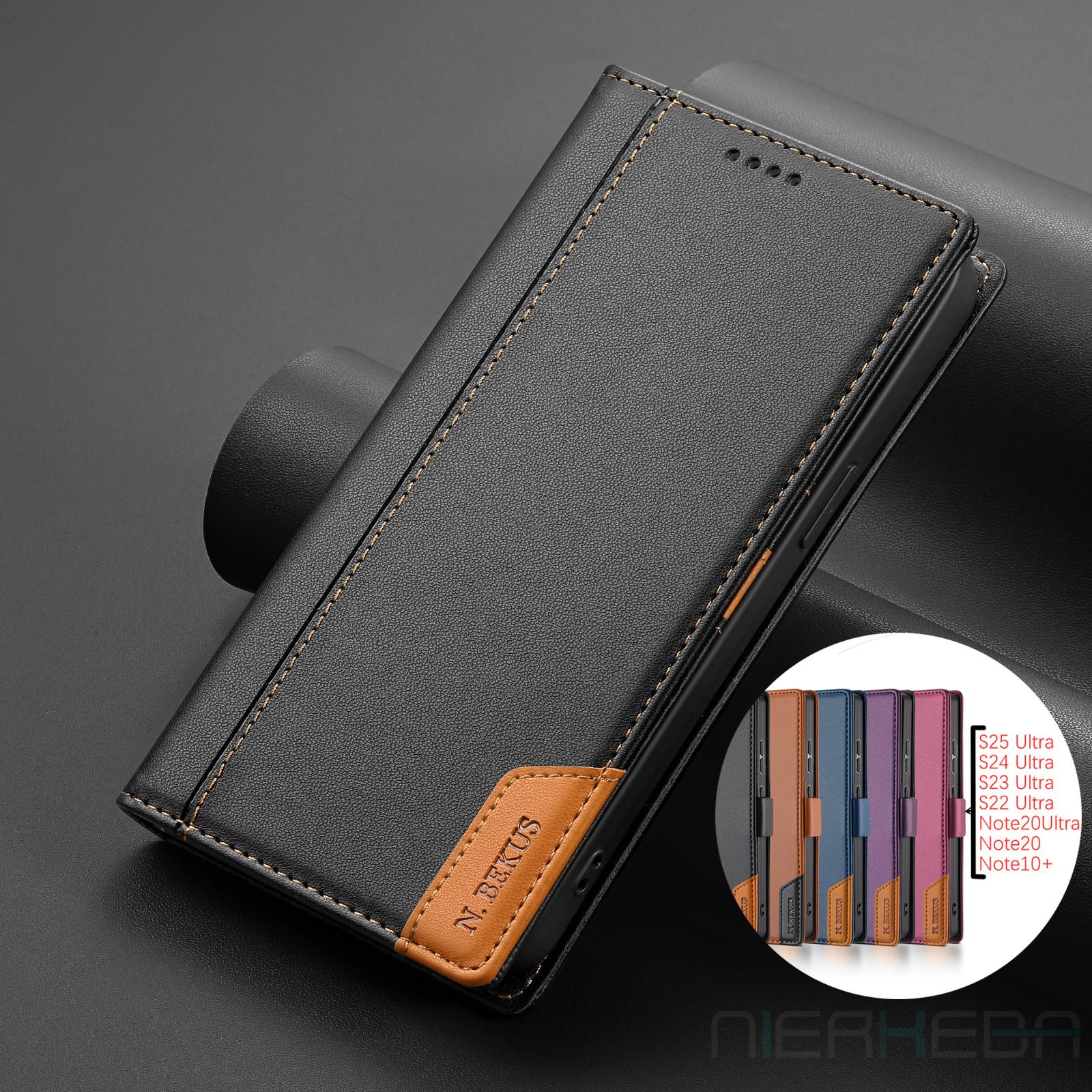 

Магнитный кожаный чехол-книжка для Samsung Galaxy S26 S25 Edge S24 S23 Ultra S22 S21 FE S20 S10 Plus Note20 A17 A16 A56 Обложка-кошелек Galaxy S26 Ultra