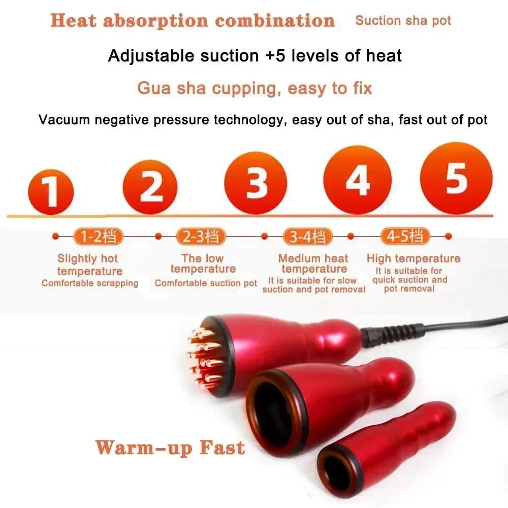 Electric Scraping Massager Body Scraping Massage Smart Electric Vacuum Cupping Heating Suction Cup Device Back Neck Arm Massger