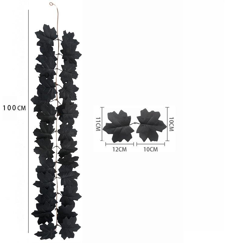 100cm-Artificial Maples Leaf Garland Autumn Maple Leaves Vines Garland For Thanksgiving Halloween Home Porch Mantle Fireplace Farmhouse