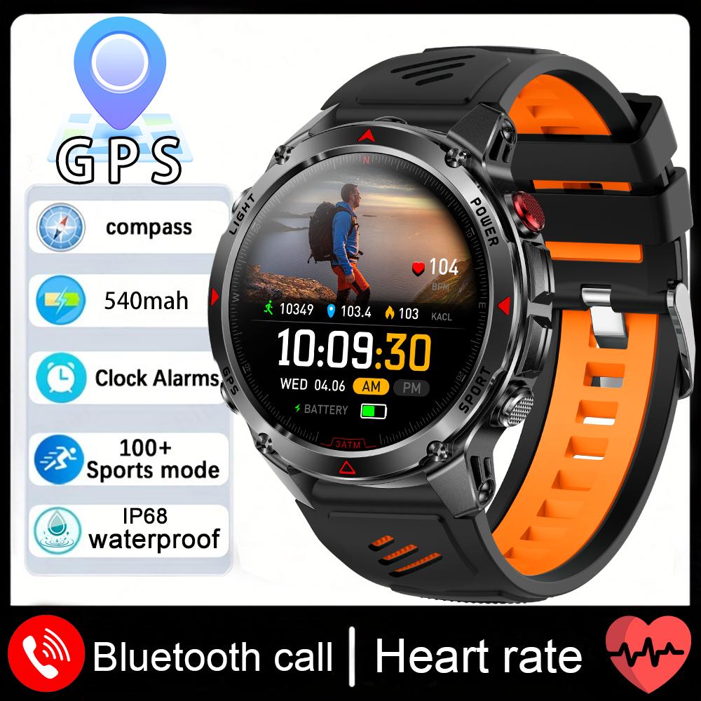 New Military Bluetooth Talk Smartwatch Men 2.01"  Screen 5ATM Waterproof Dual Frequency GPS Outdoor Sports Smartwatch