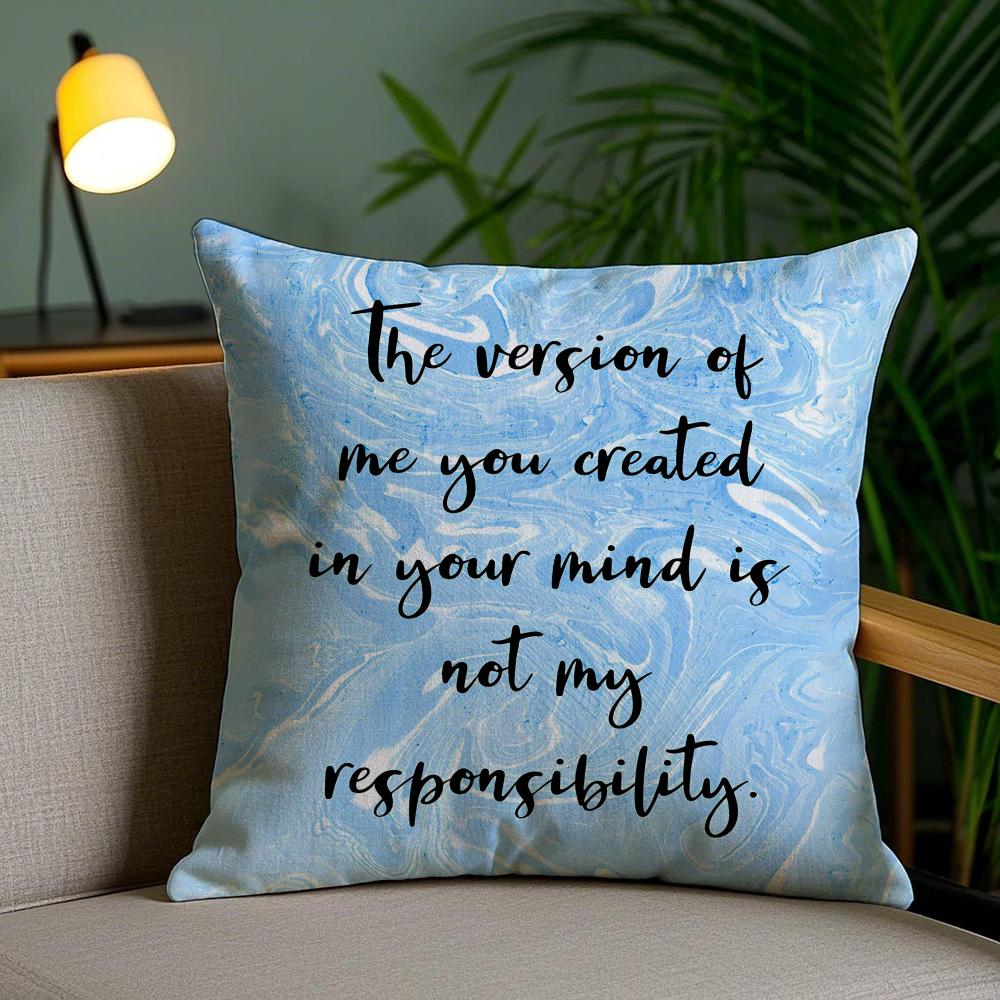 Encouraging Text Cushion Cover Soft Short Plush Double-Sided Printing Home Decor Machine Washable Pillow Case Gift