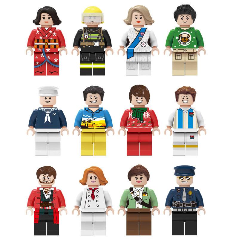 Small Particle Little People Building Block Toy Figures Characters Worker Police Soldier Superheros Building Block Bricks Toy
