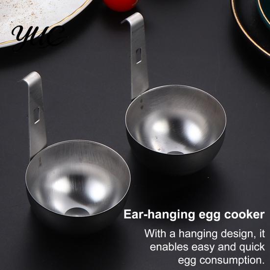 Stainless Steel Egg Poacher 3Pcs Poachers, Hangable Cooking Spoons, Deep Groove Convenient Spoon Poached Maker for Kitchen Breakfast Preparation