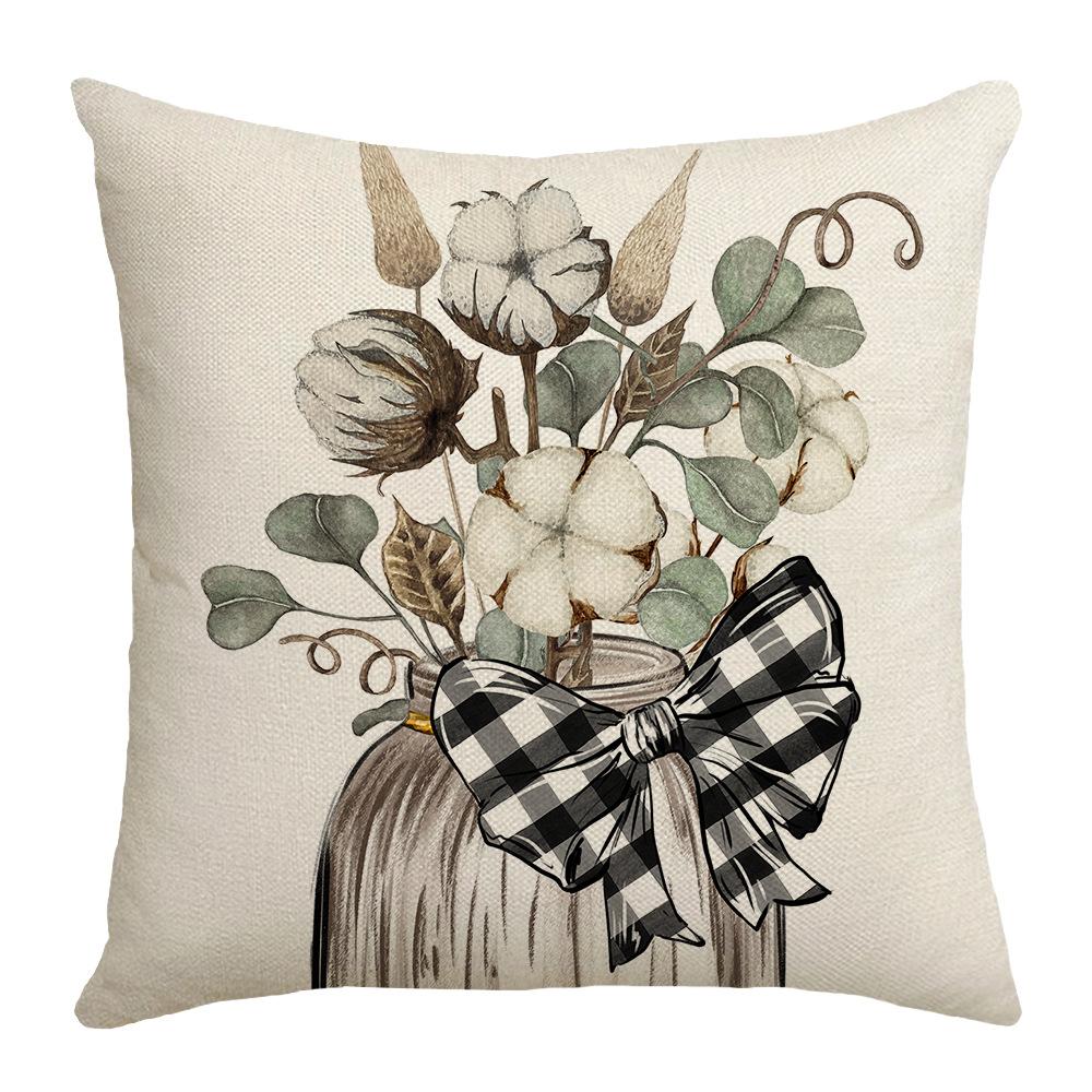 

New Elastic PP Cotton Pillowcase Car Cushion, Artistic Sofa Cushion, Linen Lumbar Cushion Pillow 45 * 45Cm (without core)