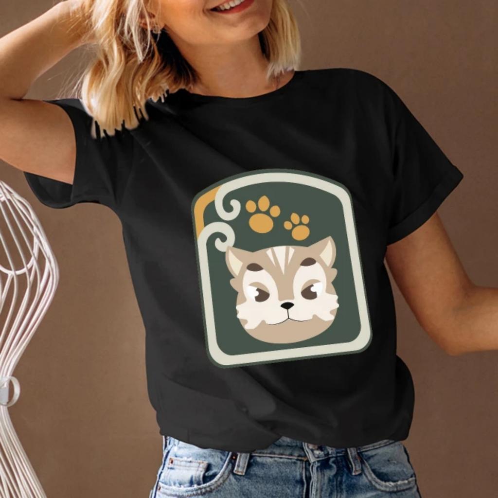 Women's T-Shirt Cute Cat Graphic Short Sleeve Round Neck Summer Spring Trendy 2023 Fast Ship