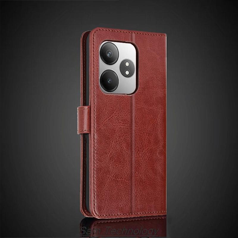 Card Holder Cover Case for OPPO Realme GT 6T /GT Neo 6 Neo6 Pu Leather Flip Cover Retro Wallet Phone Case  Business Fundas Coque