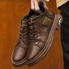 Men All Season Boots Lace Up Ankle Leather Casual Fashion Comfortable Wear For Daily Use Durable Material With Good Quality