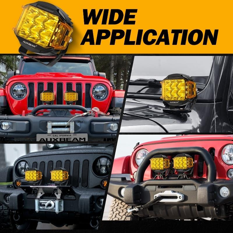 4/5 Inch Amber Side Illuminated LED Pods Covers Protective Shield Cover
